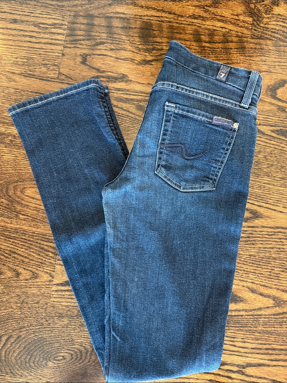 7 For All Mankind Indigo Blue kimmie style Straight Leg Jeans